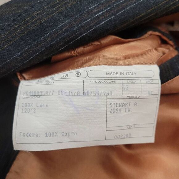 Gianluca ISAIA Napoli Wool 2 Piece Suit Sz 42R Pant 34x29 Gray Brown Pinstripe - Picture 10 of 14